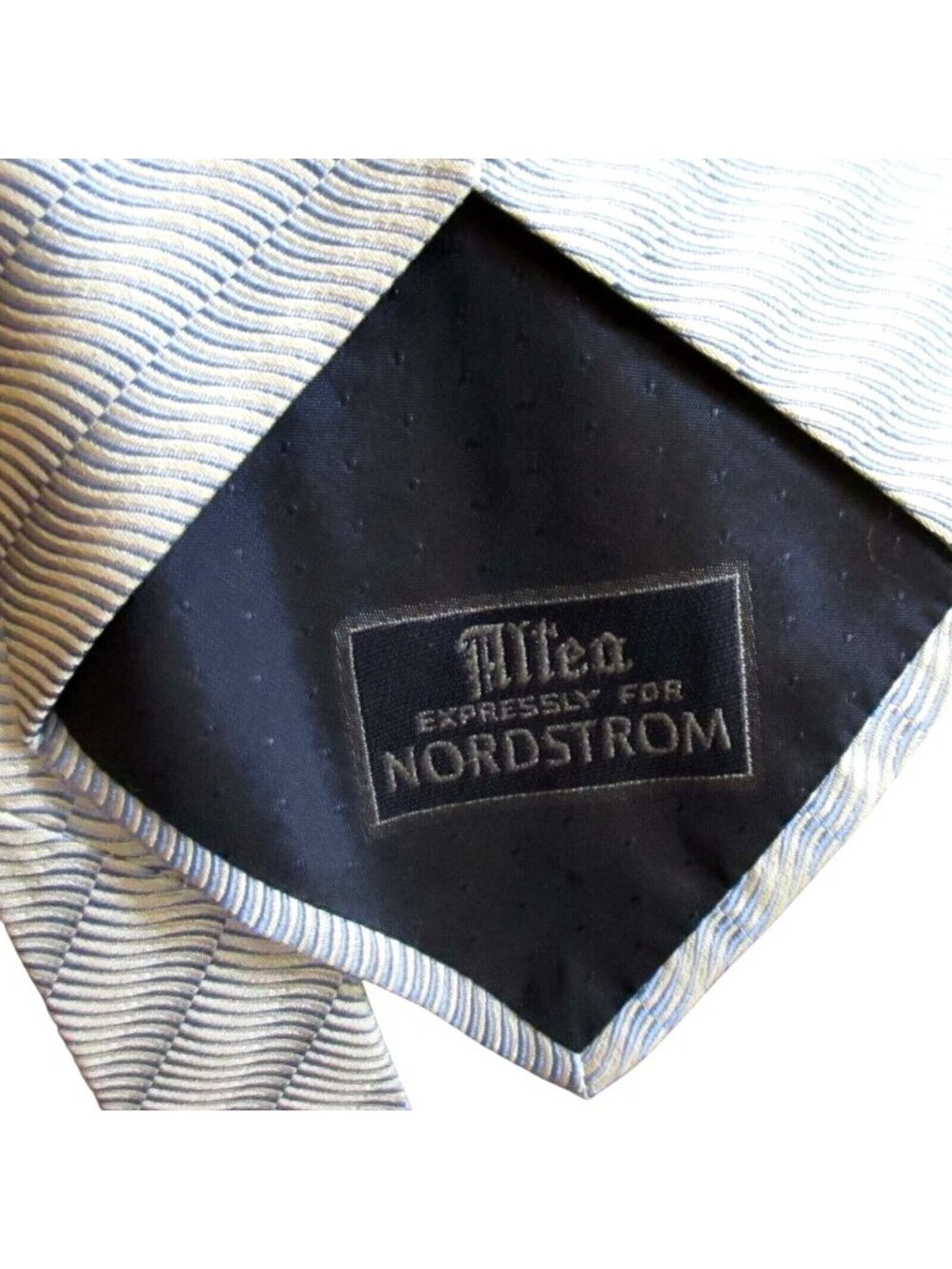 Nordstrom Mens Silk Tie Vtg Necktie Altea Expressly Blue & Beige Made In Italy